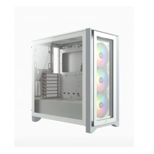 CASE GAMING  CORSAIR iCUE 4000X RGB TEMPERED  GLASS MID TOWER ATX -WHITE CC-9011205-WW
