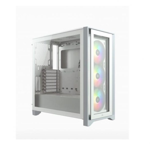 CASE GAMING  CORSAIR iCUE 4000X RGB TEMPERED  GLASS MID TOWER ATX -WHITE CC-9011205-WW