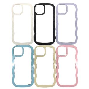 Estuche Transparente Borde Color Curvo