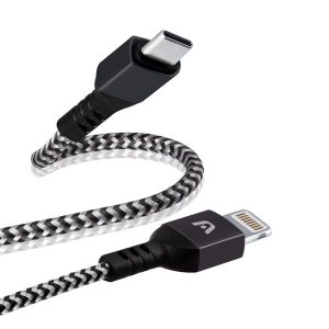 CABLE ARGOM DURA FORMA FAST CHARGE TYPE-C IPHONE NYLON BRAIDED 1.8M/6FT BLACK ARG-CB-0024BK