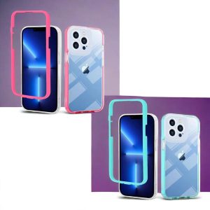 Estuche 360 Transparente Borde Color