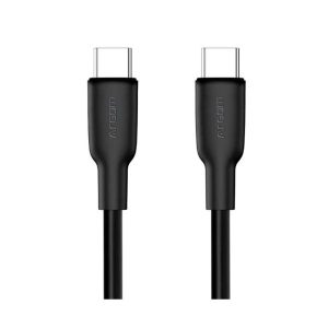 CABLE ARGOM DURA FLEX 65W PD FAST CHARGUE TYPE-C TO TYPE-C SILICONE 1.8M/6FT BLACK ARG-CB-0070BK