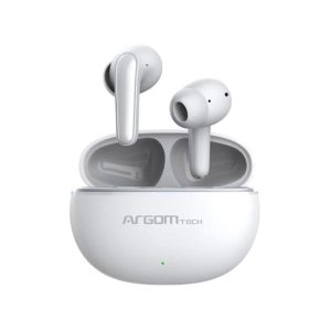 AUDIFONO ARGOM TRUE WIRELESS EARBUDS SKEIPOD E20ENC IPX5  WHITE ARG-HS-5020WT