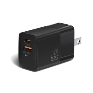 CARGADOR DUAL PD FAST WALL CHARGER ARGOM VOLTA P7 TYPE-C+USB 65W ARG-AC-0125BK
