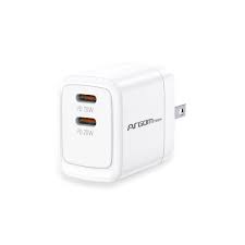 CARGADOR DUAL PD FAST WALL CHARGER ARGOM PLUG 2 X TYPE-C 40W ARG-AC-0132WT