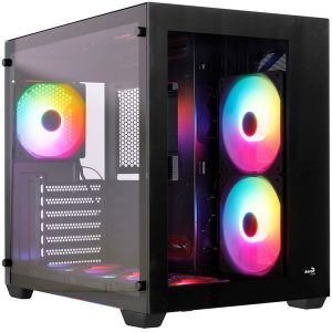 CASE GAMING  AEROCOOL DRYFT-G-BK-V1 MEDIA TORRE PANELES FRONTALES Y LATERALES DE VIDRIO TEMPLADO 2 VENTILADORES FRGB 140MM NEGRO ACCM-ES01163.11