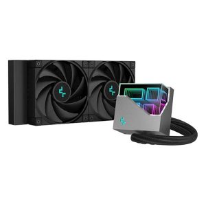 ENFRIAMIENTO LIQUIDO DEEPCOOL LT520 240MM DOBLE VENTILADOR 120MM PARA CPU ESPEJO INFINITO MULTIDIMENSIONAL RGB NEGRO R-LT520-BKMNF-G1