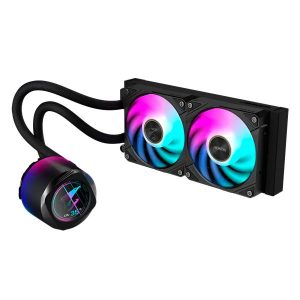 ENFRIAMIENTO LIQUIDO GIGABYTE AORUS WATERFORCE X AWX II 240 VENTILADOR ARGB VISTA DE BODE LCD NEGRO