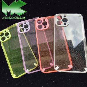 Estuche Transparente Escarchado Con Protector de Cámara