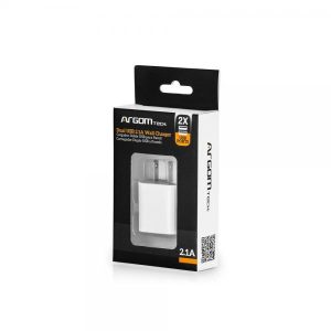 CARGADOR ARGOM DE PARED  DUAL 2.1 AMP ARG-AC-0105