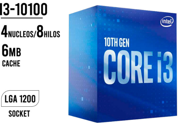 PROCESADOR INTEL CORE I3-10100 10MA GEN 3.6 GHZ LGA1200 BX8070110100