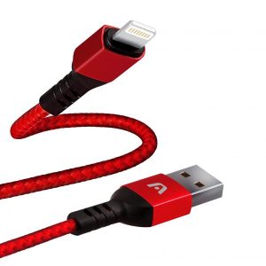 CABLE ARGOM DURA FORM LIGHTING A USB 2.0 NYLON BRAIDED 1.8M/6FT RED  ARG-CB-0023RD