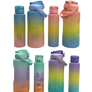 Botella Motivacional dual 1L Y 2L Multicolor