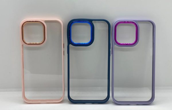 Estuche Transparente Borde Color 2 en 1