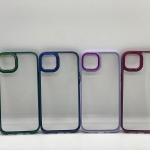 Estuche Transparente Borde Color 2 en 1