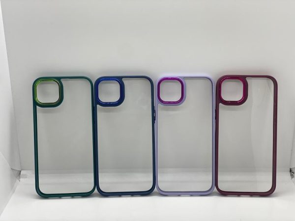 Estuche Transparente Borde Color 2 en 1